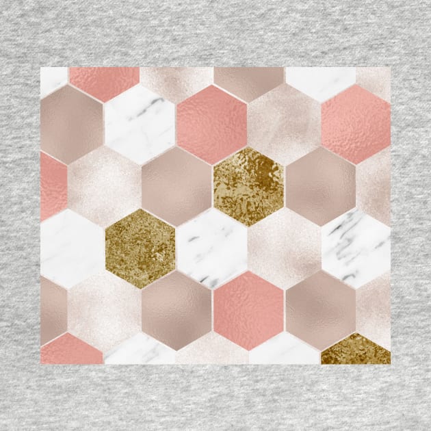 Blush carat and marble hexagons by marbleco